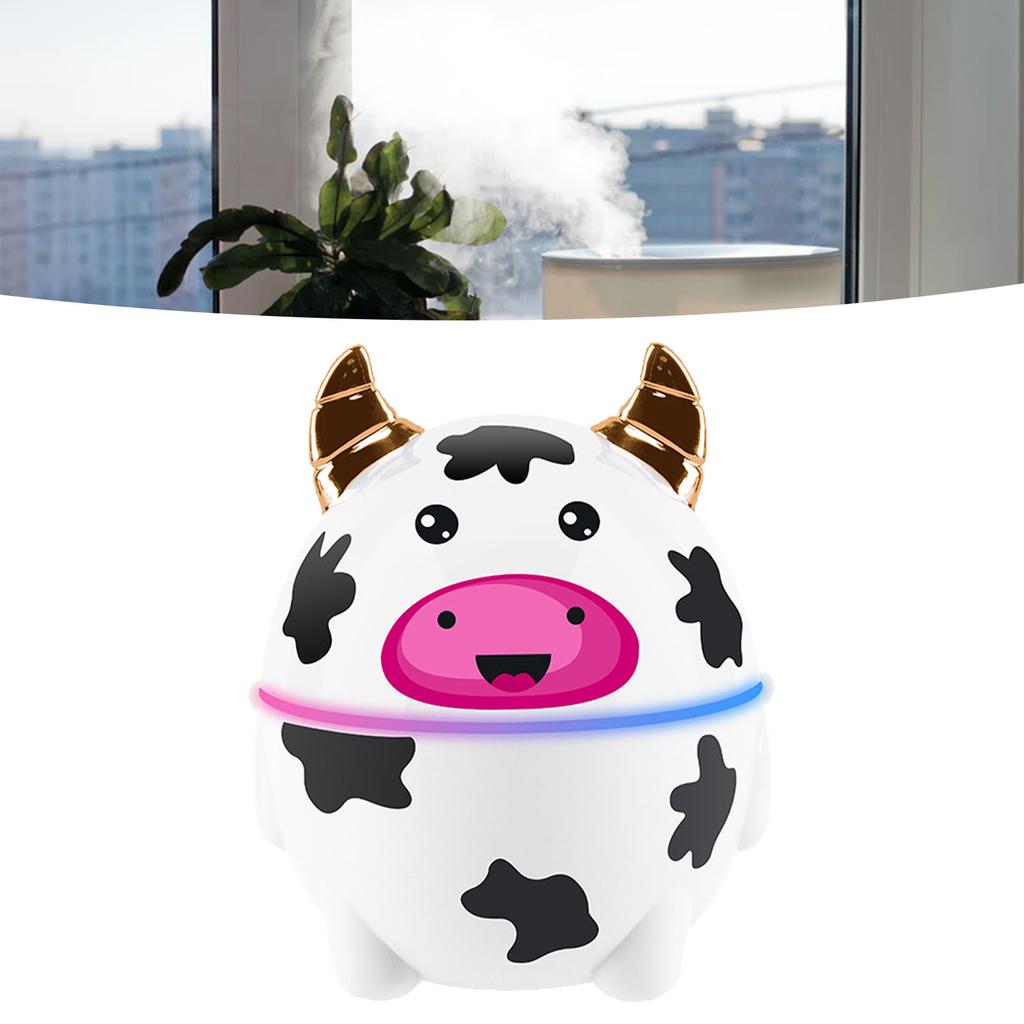 Umidificator drăguț pentru animale de companie, ceață fină, hidratant, iluminare, umidificator de birou pentru dormitor, birou, 230 ml, vacă