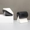 Geometric Marble Sculpture Black and White Marble Splicing Geometric Block Semicircle Decorative Figurines Home Decoration