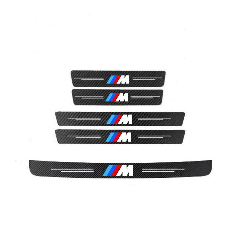 MLKQ6 60X7CM Carbon Fiber Car Door Threshold Protective Sticker For BMW M Emblem E46 E36 E34 F10 E90 F30 E60 F30 E53 E30 E92 E87