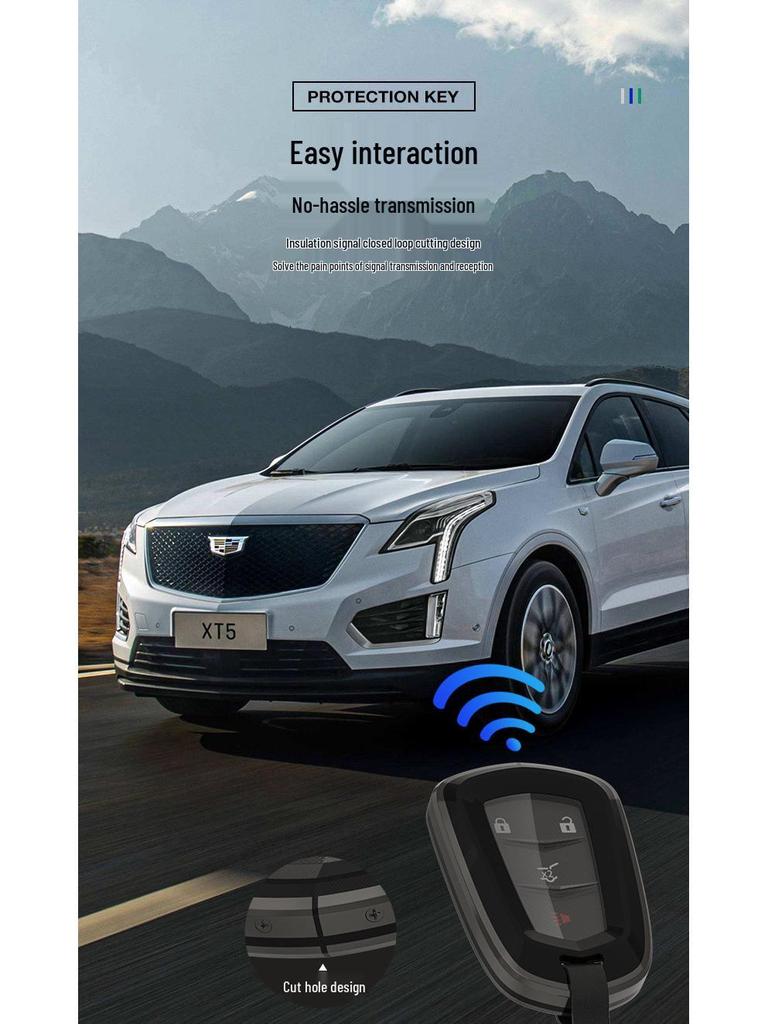 Cadillac Premium Key Case for XT5, CT5, XT4, XTS, ATSL, CT6, XT6, CT4 - Suitable for Men & Women