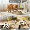 Wooden Interactive Scratch Puzzle Cats Enrichment Toy with 3 Bells Ball for Exploration Scratching Playful Entertainmen