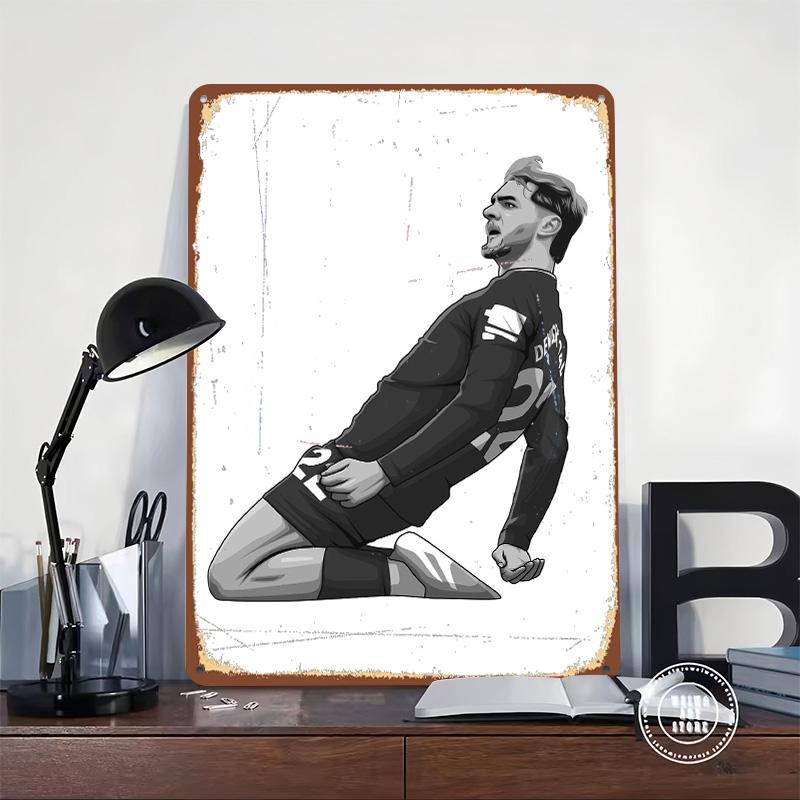 Kiernan DewsburyHall Black and White Version Tinplate Poster Customized Wall Art Vintage Metal Signs Retro Tin Plaque for Decor