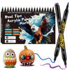 Waterproof Double-Ended Acrylic Markers - 20 Colors, Non-Toxic, Odorless, Multi-Material Compatible