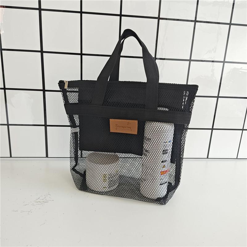Hot Sale Large Capacity Mesh Wash Bag Large Capacity Shopping Bag Totes Shoulder Bag Foldable Portable Beach Handbags