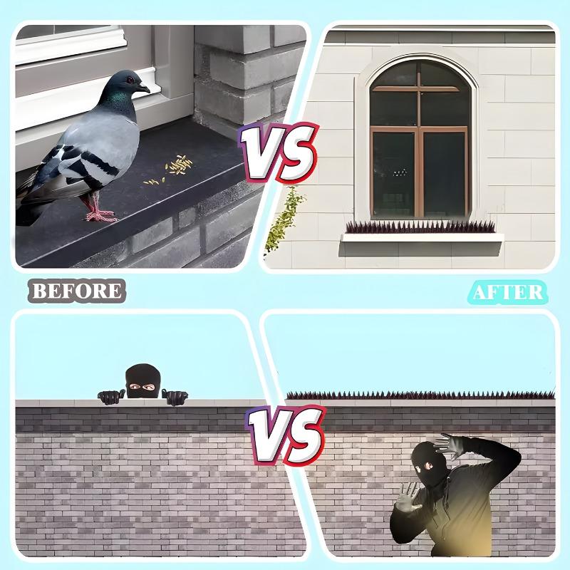 Plastic Bird Spikes Detachable Deterrent Burglar Pigeons Cat Repellent Spike Roof Fen Wall Outdoor Repeller Anti Climb Spikes