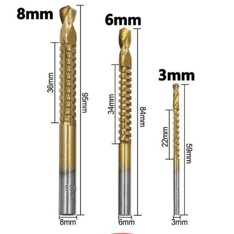 Burghiu Pagodă Acoperit cu Titan Burghiu Dinte de Fierăstrău Prelucrarea Lemnului Lărgire Găuri Canelură Set Cutie Plastic Găurire Lemn