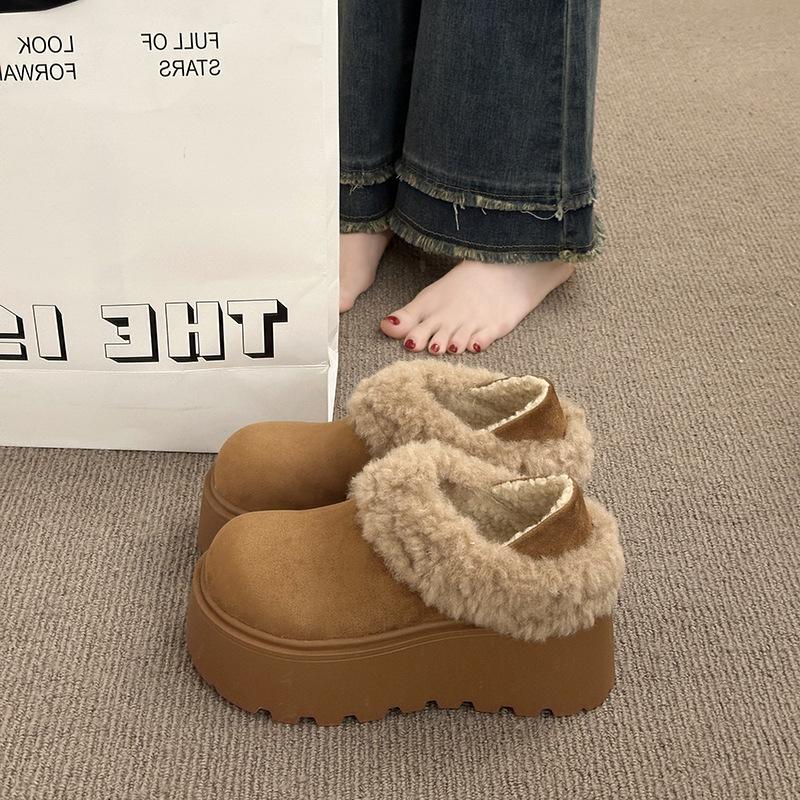 

Women s thick-soled fashion a footstool two wear winter lightweight warm anti cold snow boots non-slip casual sneakers cotton boots 39 коричневый