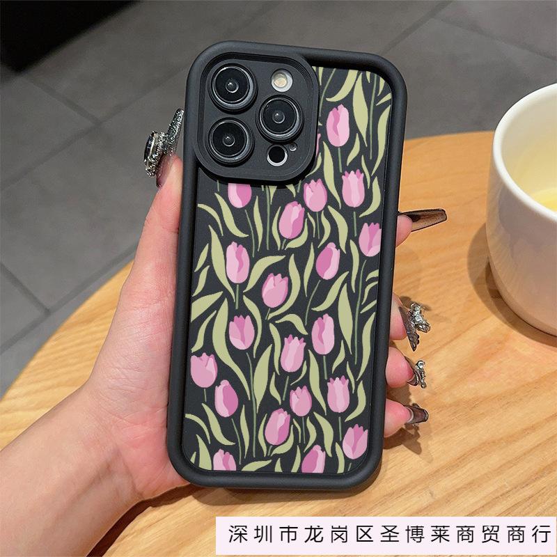 Literary painting small floral flower for iPhone11/12/13/14/15/16PRO MAX mobile phone case