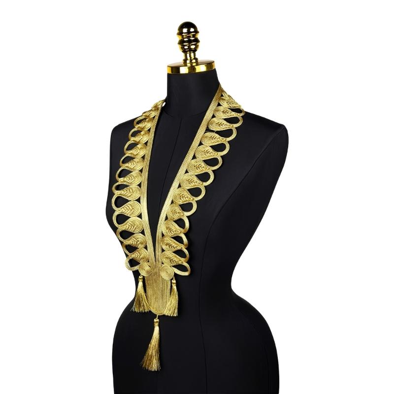 Gold Thread Collar Trim Sewing Applique For Handmade Suits And Dance Costume Clothing Embellishment Sewing Accessories
