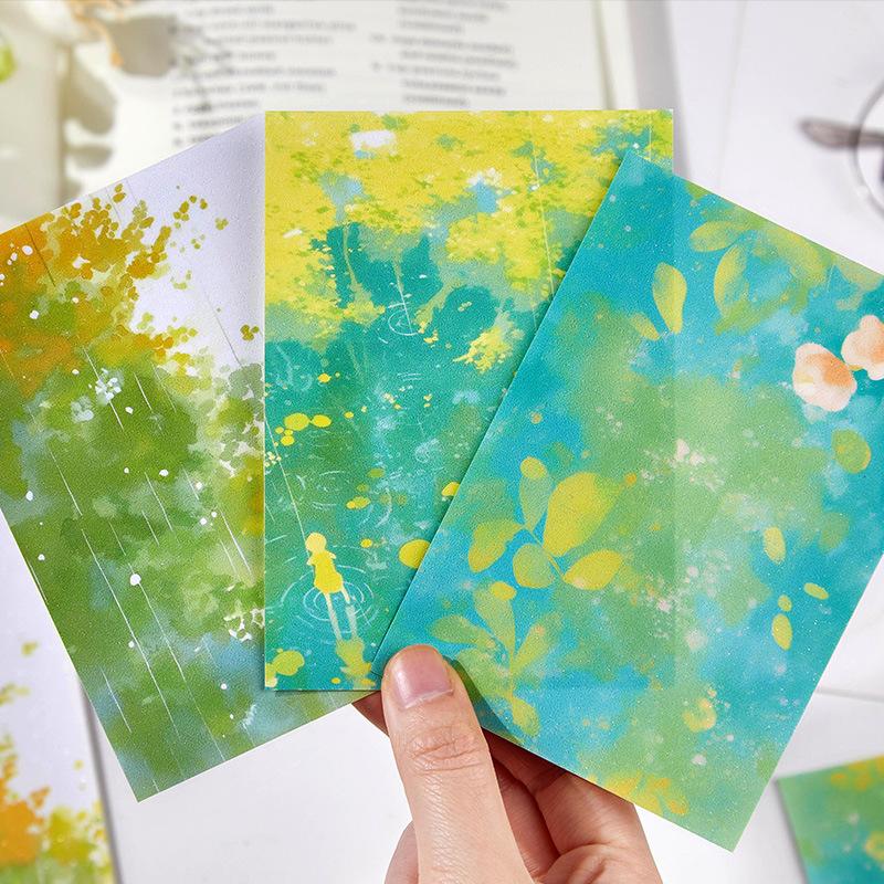 Watercolor Gradient Stickers - 6pcs Beautiful Blend Decals for Journal & Scrapbooking