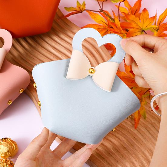 5 db-os ajándéktáska Kényelmes színes mini kézitáska Műbőr cukorkatáskák bulikhoz esküvők dekorációjához