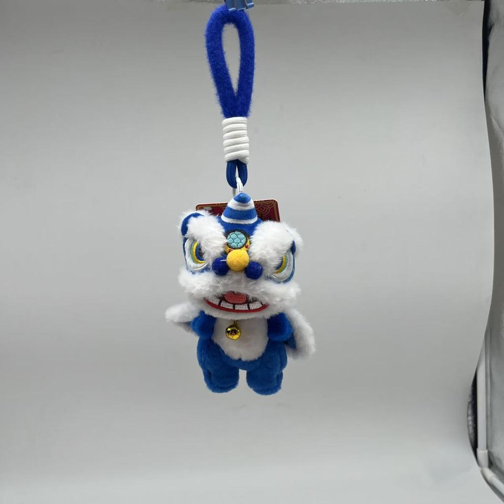 New Year Plush Lion Figurine With Embroidered Features For Chinese Festival Decor