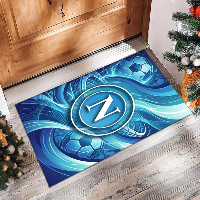 Tappeto Morbido Antiscivolo per Interni con Motivo Calcio Napoli FC Tappetino Decorativo Sportivo per Camera da Letto