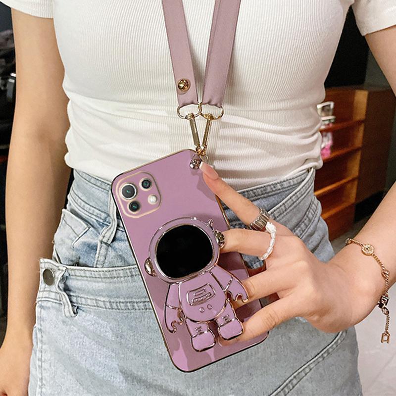 

Чехол-держатель для телефона с ремешком через плечо «Астронавт» для Xiaomi Mi 11 13 12 Lite 11T Pro 9 Note 10 12T 12s Ultra 10T 9T, чехол-подставка