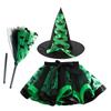 Halloween Tutu für Mädchen, Hexenhut & Besen, flauschiges Rock-Set