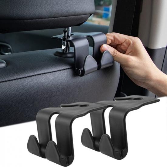 2pcs Car Seat Back Headrest Hook Hanging Storage Bag Hanger Organizer Holder Set