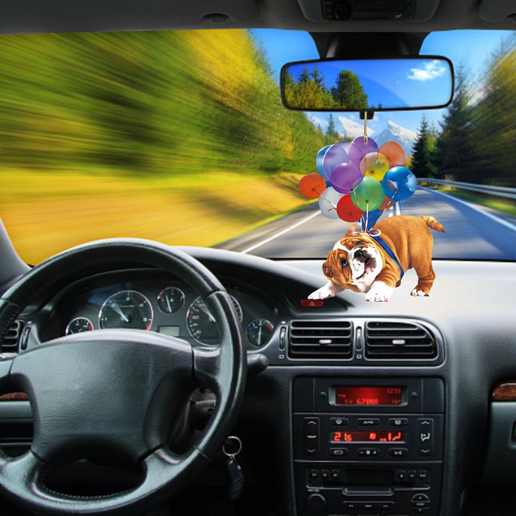 Flying Dogs Car Pendant Dog And Balloon Car Hangings Ornament Funny Flying Dogs Car Pendant Ornament Funny Pet Home Decorations