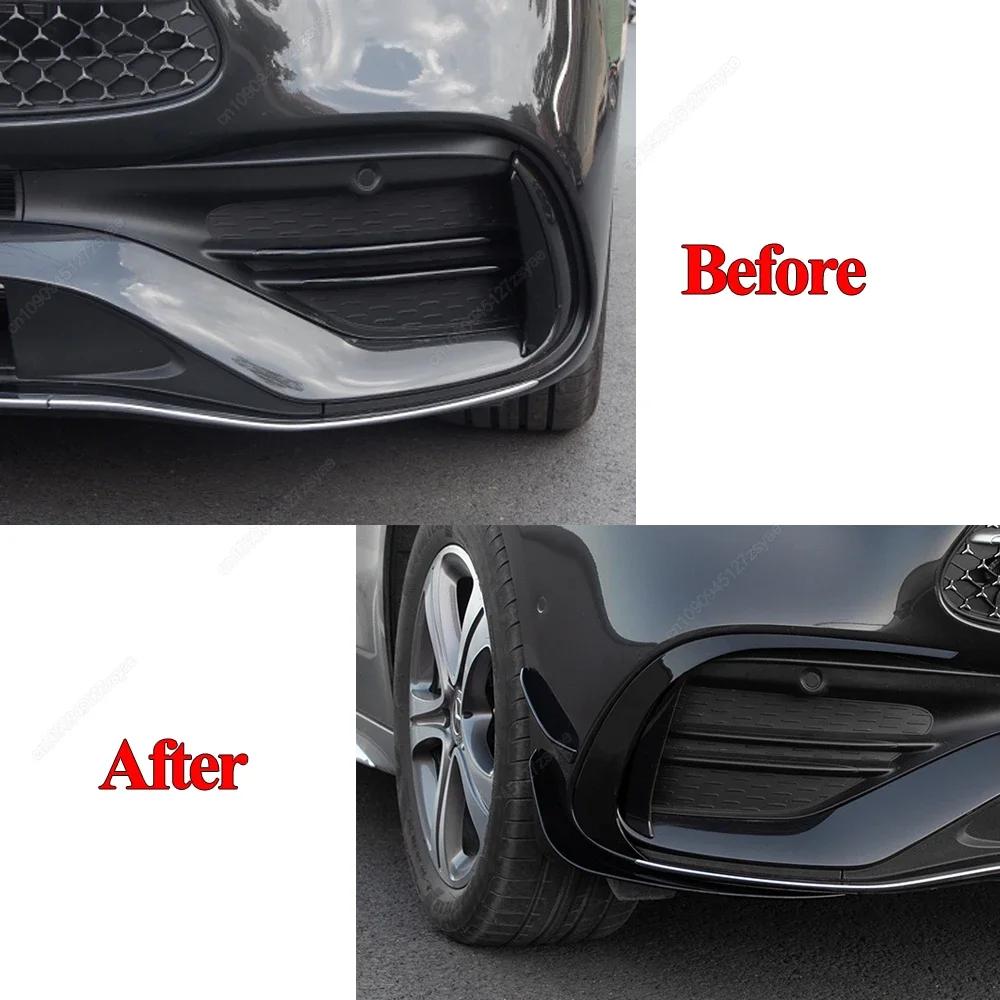 Front Bumper Lip Spoiler Grille For Mercedes Benz C Class W206 S206 C180 200 300 400 C43 AMG-Line 2022-2024 Side Splitter Tuning
