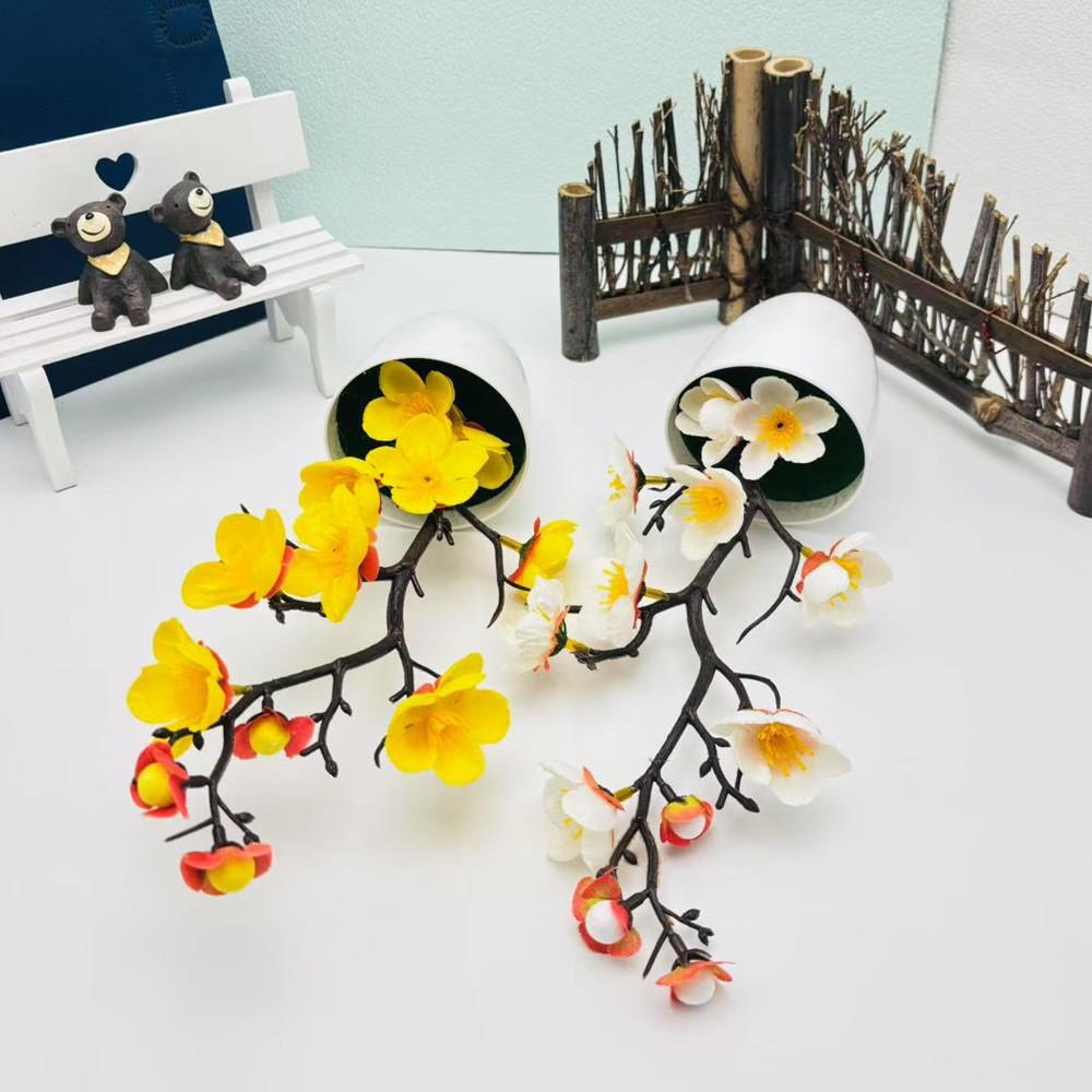Artificial Plum Blossom Botanical Potted Plant For Wedding Decoration Bedroom