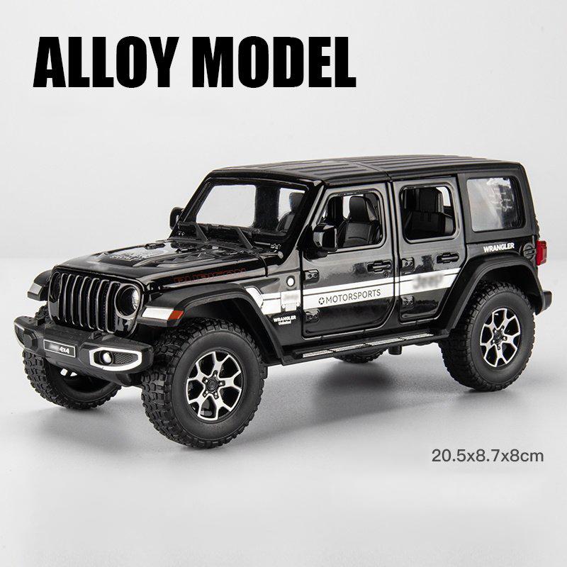 1:22 Jeep Wrangler Off Road SUV Alloy Metal Diecast Model Car Simulation Children Collectibles Ornaments Holiday Present Kid Toy ALM1