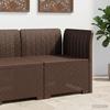1 Seater Garden Sofa Rattan Look PP Brown