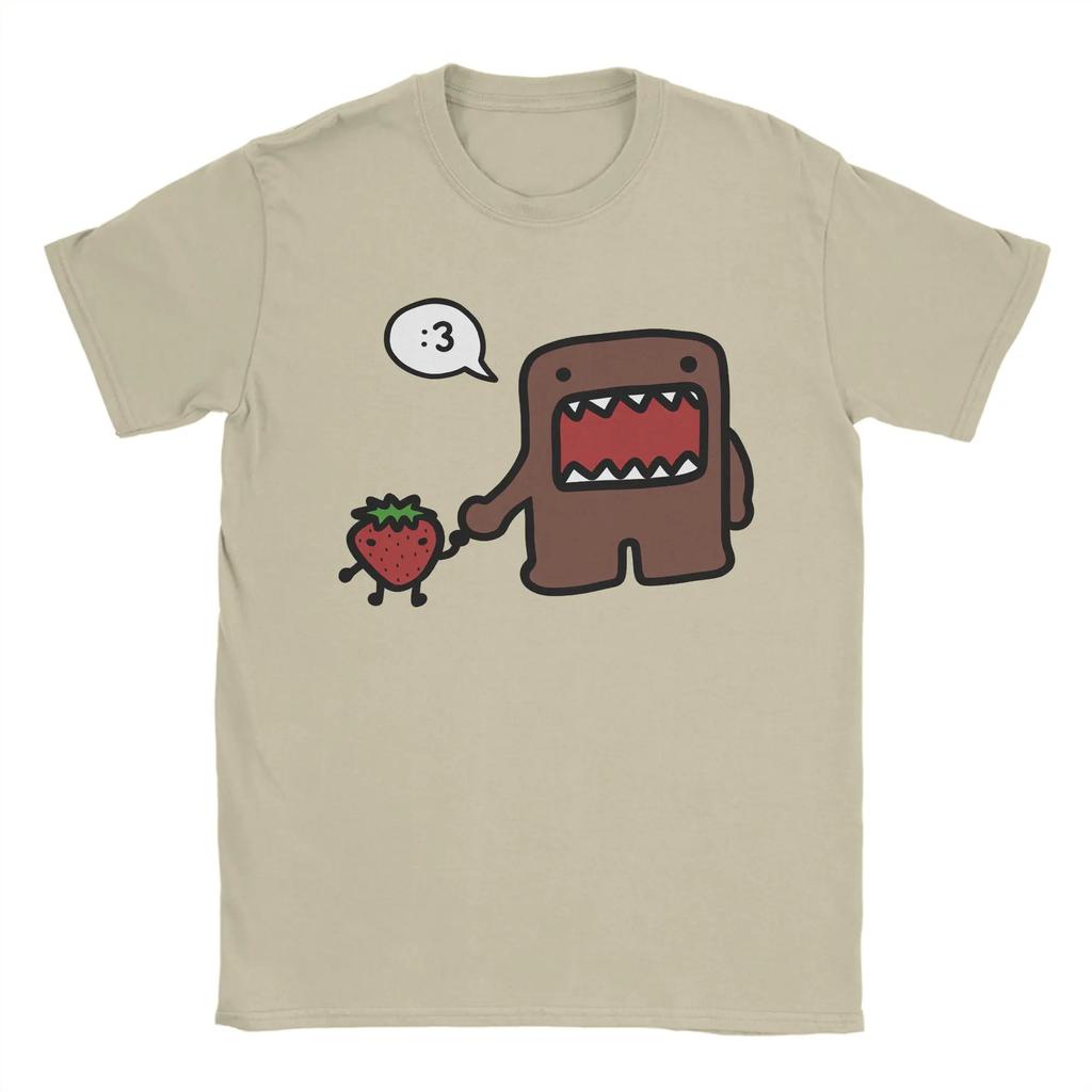 Streetwear TShirt Domo Kun Cotton TShirts Hipster Tee Shirt for Mens Beach Y2K Basic Printed Short Sleeve Clothes