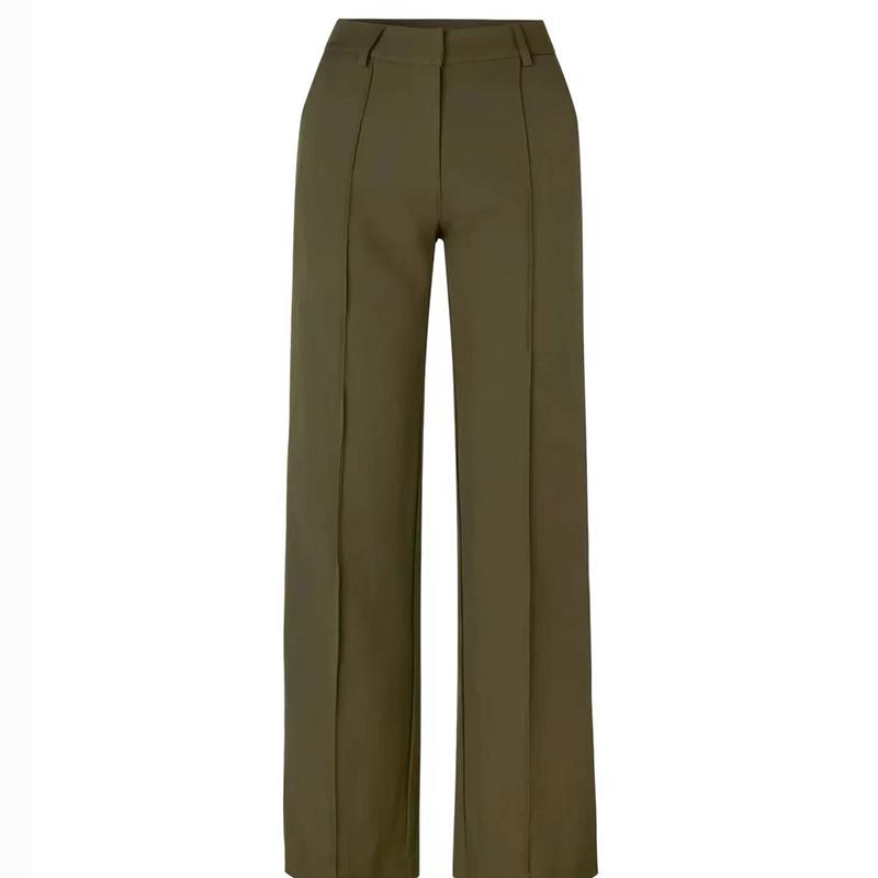 Kancelář Lady Volné Plus Velikost Ležérní Kalhoty Dámské Jednobarevné Jednoduché Móda Rovné Široké nohavice Dámské Slim Fit Elegantní Kalhoty s vysokým pasem 24401