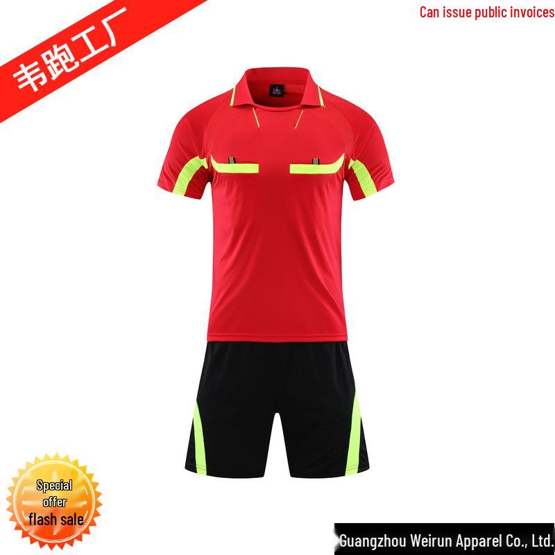 Professional Quick-Dry Referee Uniform Set for Football Competition Sportswear