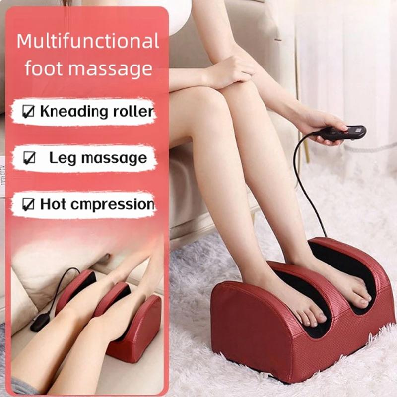 Electric Foot Massager With Remote Control Muscle Massage Roller Reflexology Therapy Hot Compress Shiatsu Kneading Fitness Yoga