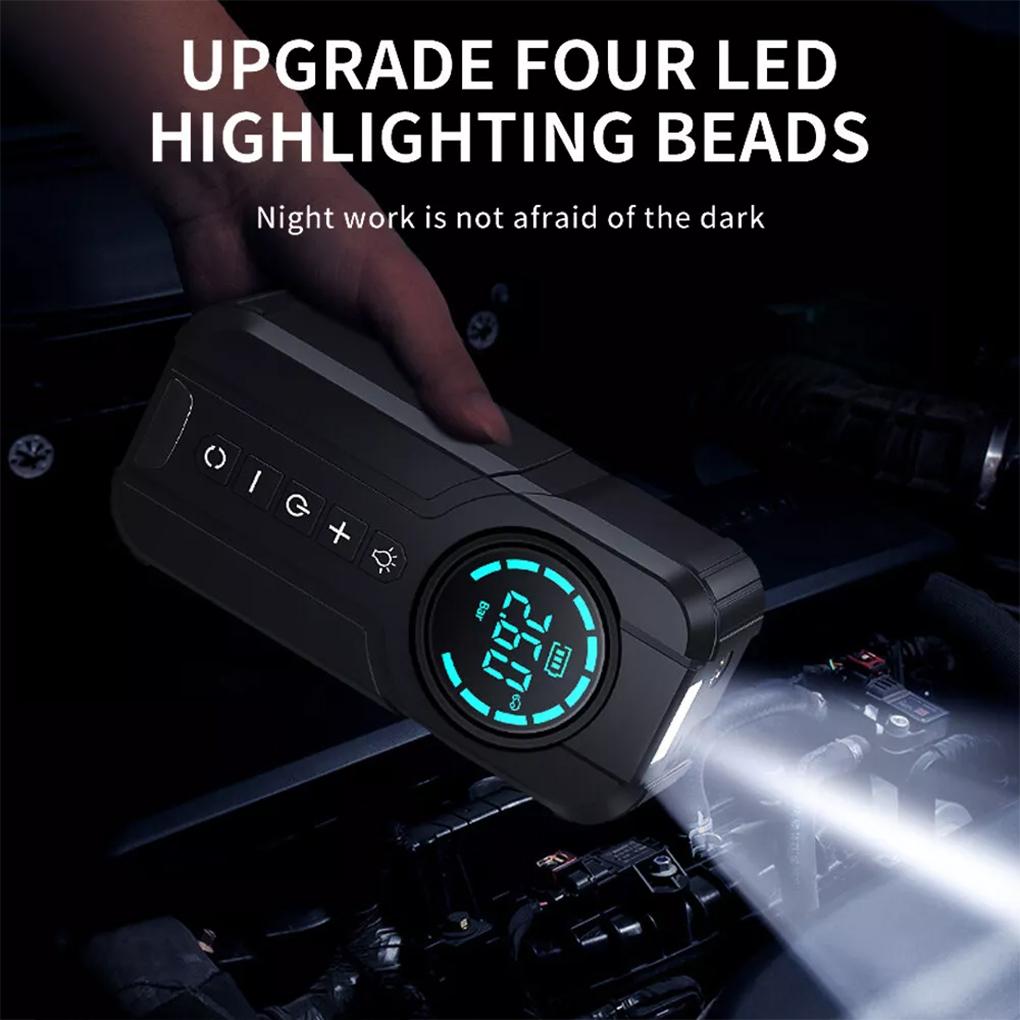 Wireless Car Air Compressor 10400mAh Display Electric Tire Inflator Pump Jump Starter Air Compressor for Moto Bike Car Tyre Ball