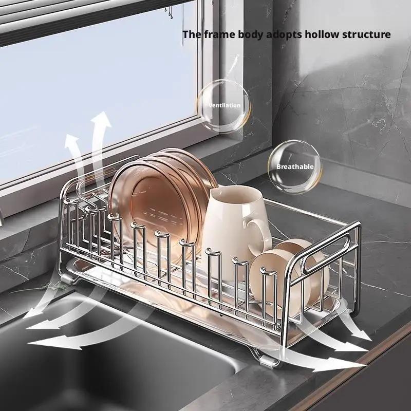 Geschirr Abtropfgestell Halter 304 Edelstahl Schüssel Abtropfer Geschirr Tasse Trockengestell Küchenzubehör Aufbewahrung Organizer Regal