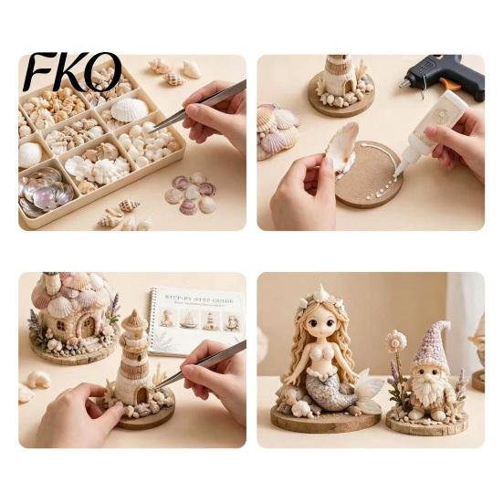 Kit Decorazione Fatto a Mano Conchiglia Kit Creativo Fai da Te, Creature Fantastiche di Conchiglie con Conchiglie e Strumenti, Set Creazioni per Principianti Idea Regalo