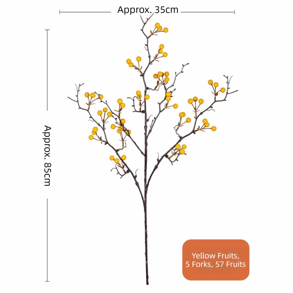 85cm Length Artificial Holly Artificial Plants Little Red Fruit Red Berry Branch Berry Branch Festival Decor