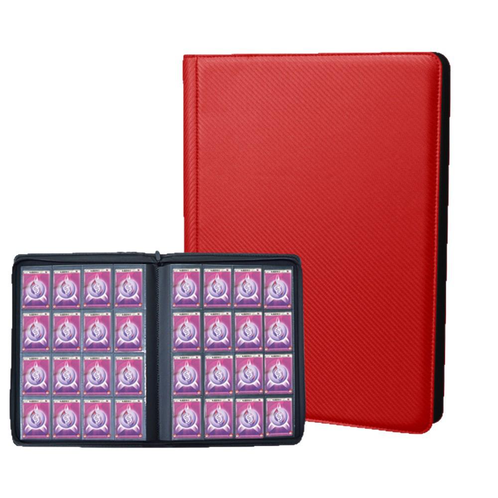 Black PU Leather Pokémon Card Binder with Zipper: 4, 9, & 16-Pocket Large Capacity Game Storage Book