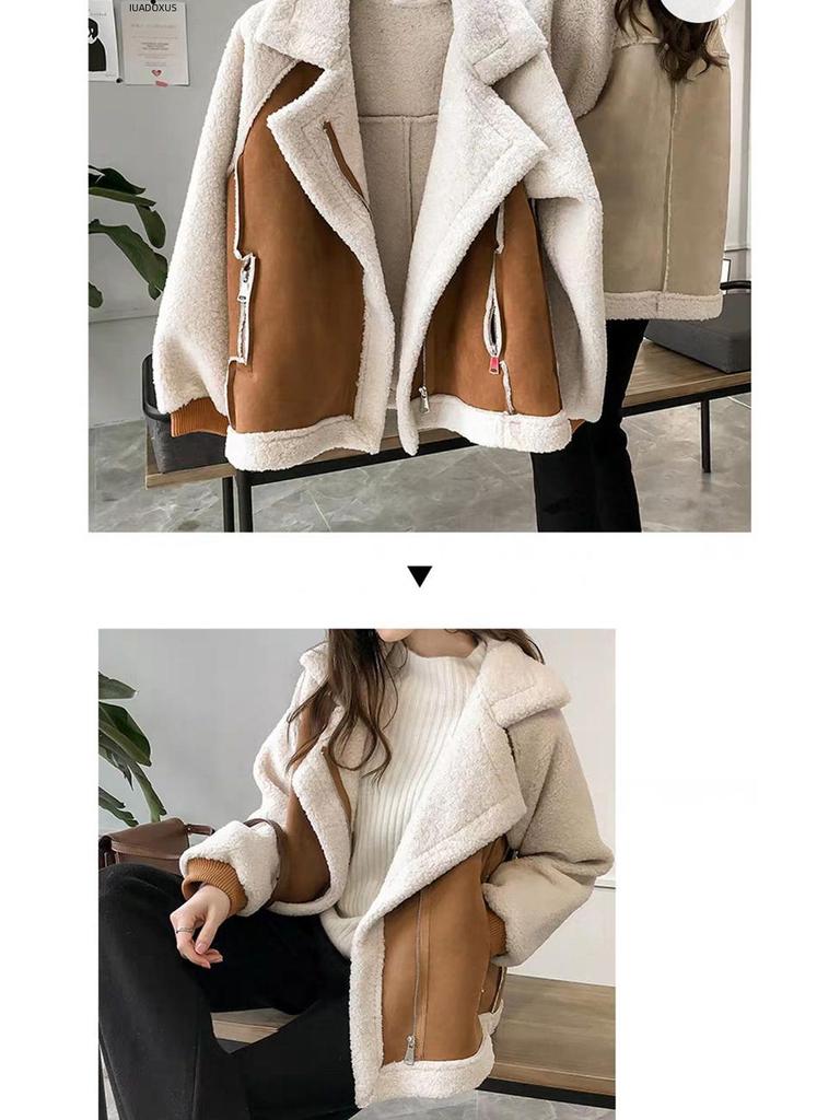 Trendy tlustý jehněčí kožich 2024 - všestranná a teplá motocyklová bunda