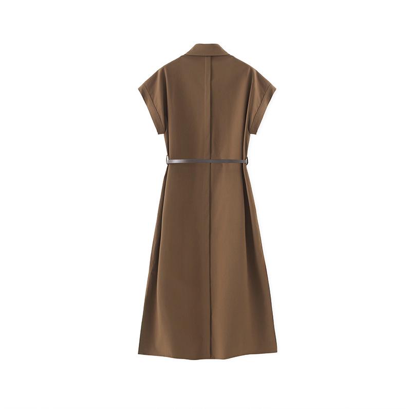 French Minimalist Slim Waist Long Dress Shirt - Women's Summer Collection