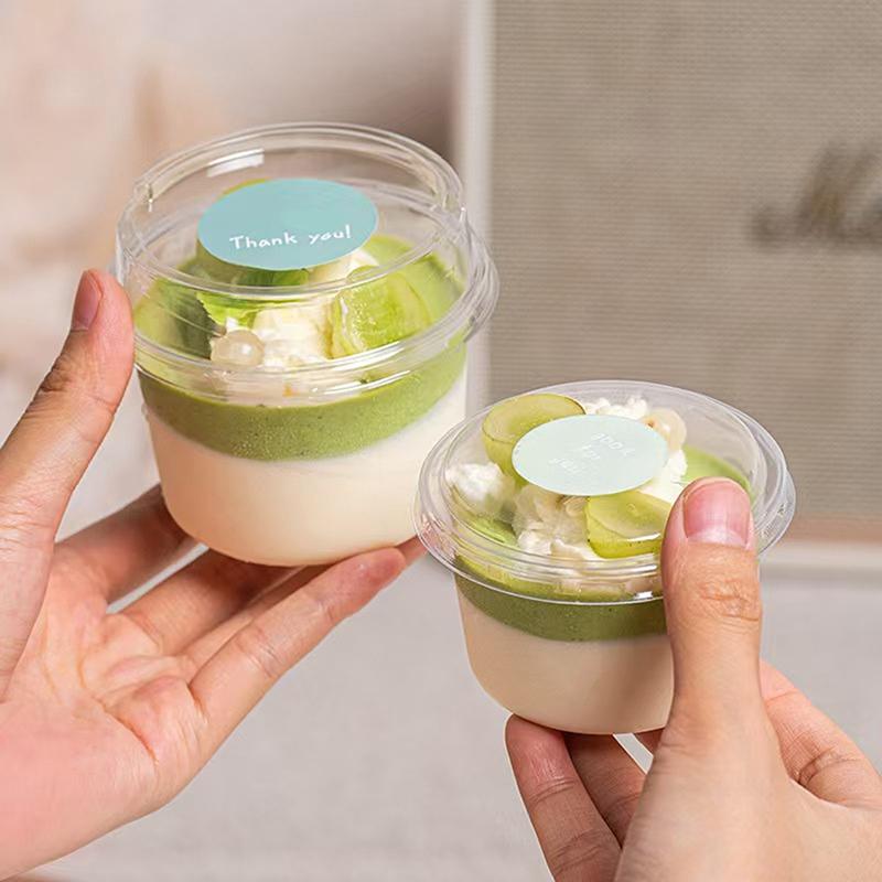 10/50Pcs Dessert Cup With Lid Transparent Ice Cream Cups For Pudding Yogurt Cups Mousse Cake Box Baking Packaging Container