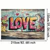 2D Valentine's Day Backdrop, Graffiti LOVE Wall Urban Photo Decor