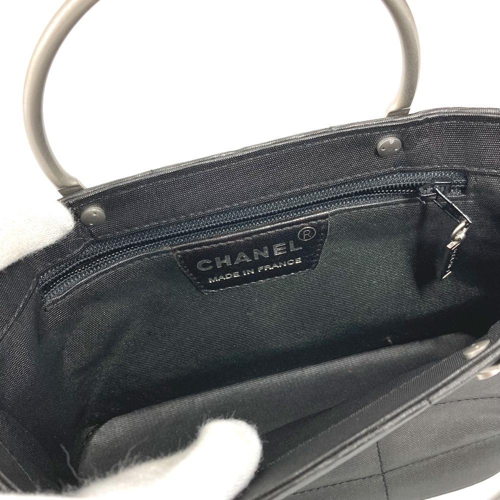 CHANEL Metal Handle Chocolate Bar Bag Tote Bag Hand Bag Nylon gray