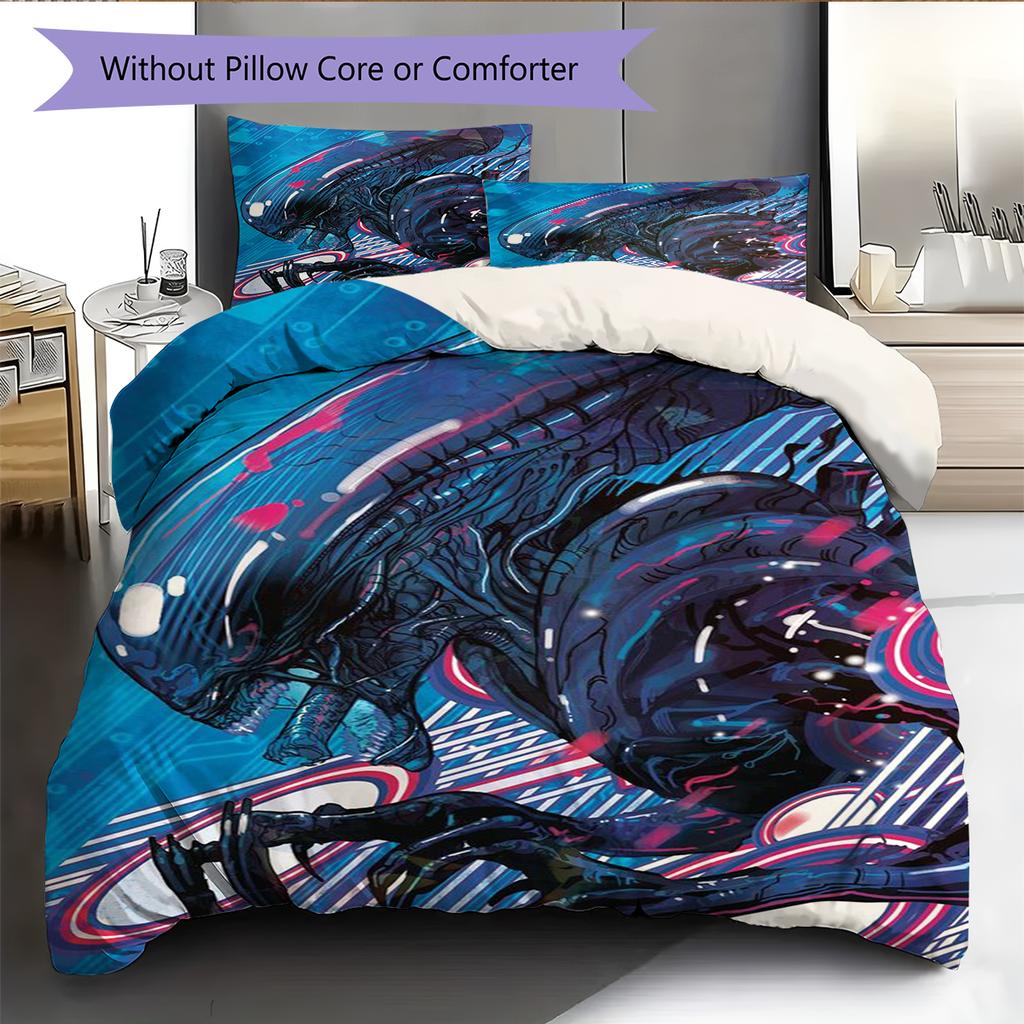 Cartoon Pattern Bedding Quilt Set Quilt Cover Pillowcase Home Decoration Birthday Gift (1 * Duvet Cover + 2 * Pillowcase, Without Core)