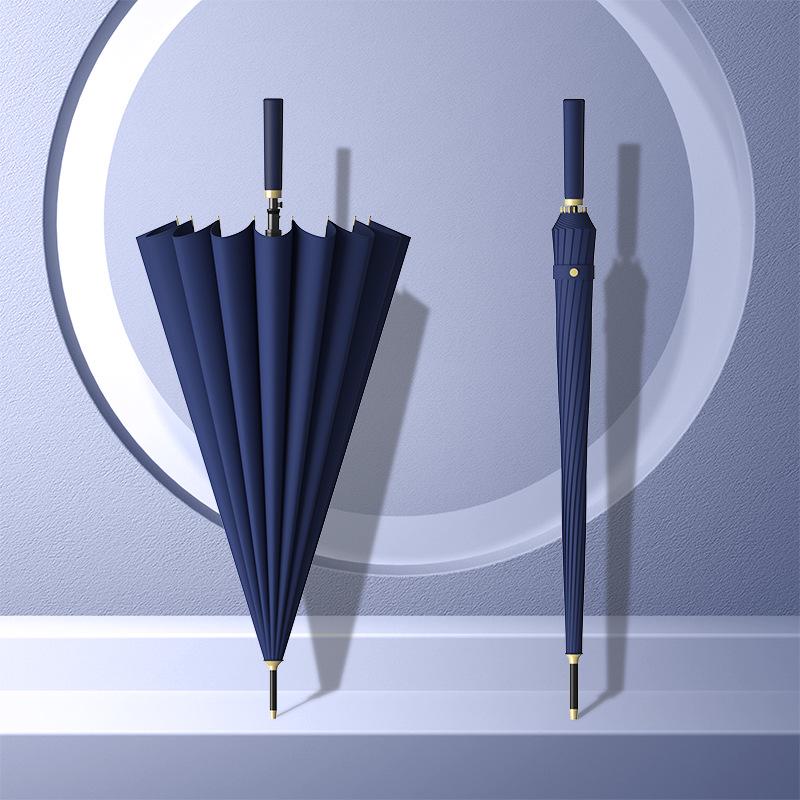 Extra Large Double Person 24-Rib Umbrella with Color-Matched Design and Long Handle