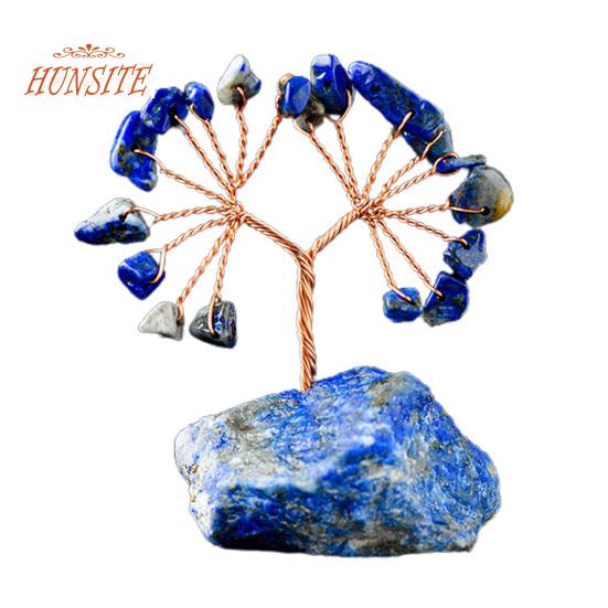 Barevná ozdoba stromu z přírodního kamene se základnou, strom peněz s pozitivní léčivou energií