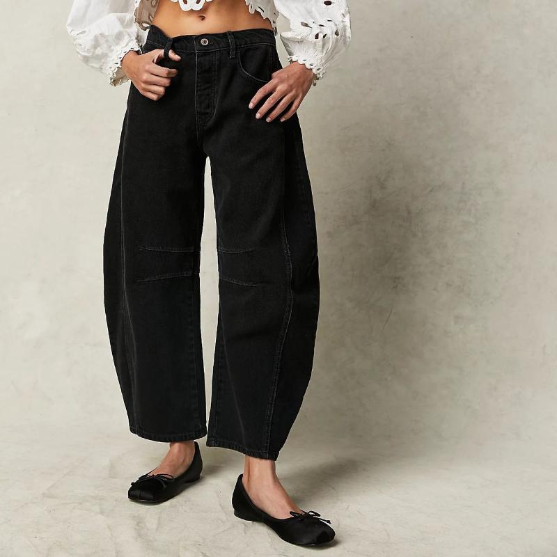 

GMXIA Жіночі Модні Повсякденні Однотонні Штани та Капрі з Принтом з Високою Талією L чорний