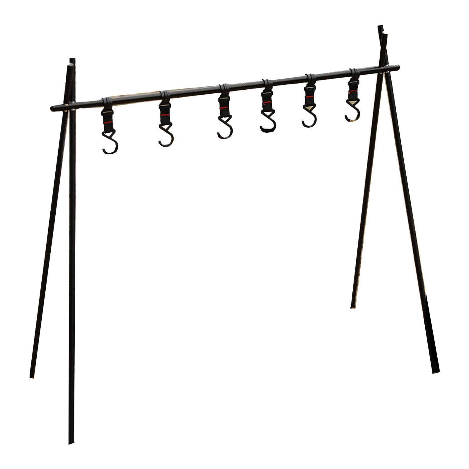 

Camping Racks Aluminum Alloy Folding Triangular Shelf Collapsible Hanging Organizer Stand for Outdoor Large Size with 6 чорний