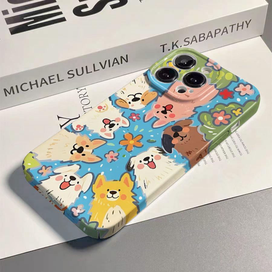Glossy Film Hard PC Phone Case for Xiaomi Redmi A5 A3 14C 13 12 13C 12C 10C A1 10 9T K40 K30 9C 9A Pro 4G 5G Cartoon Dog