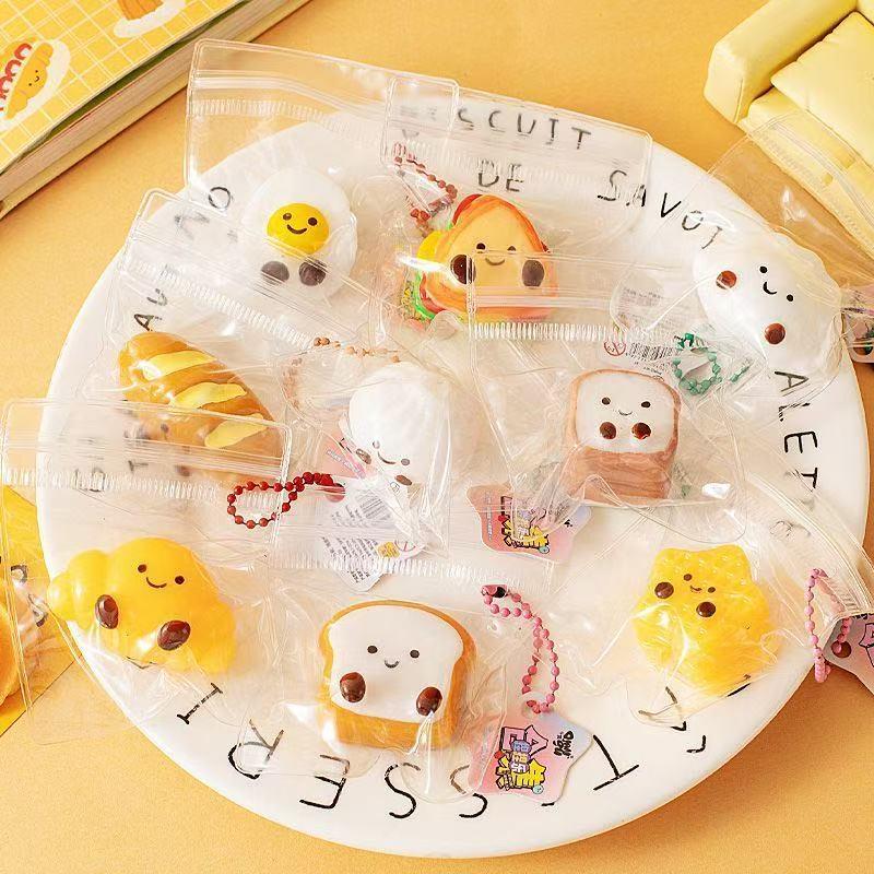 

5Pcs Cute Cartoon Food Squeeze Toy Mini Slow Stress Relief Toys Keychain Pendant Decompression Sensory Toys For Kids Adults 5Pcs random