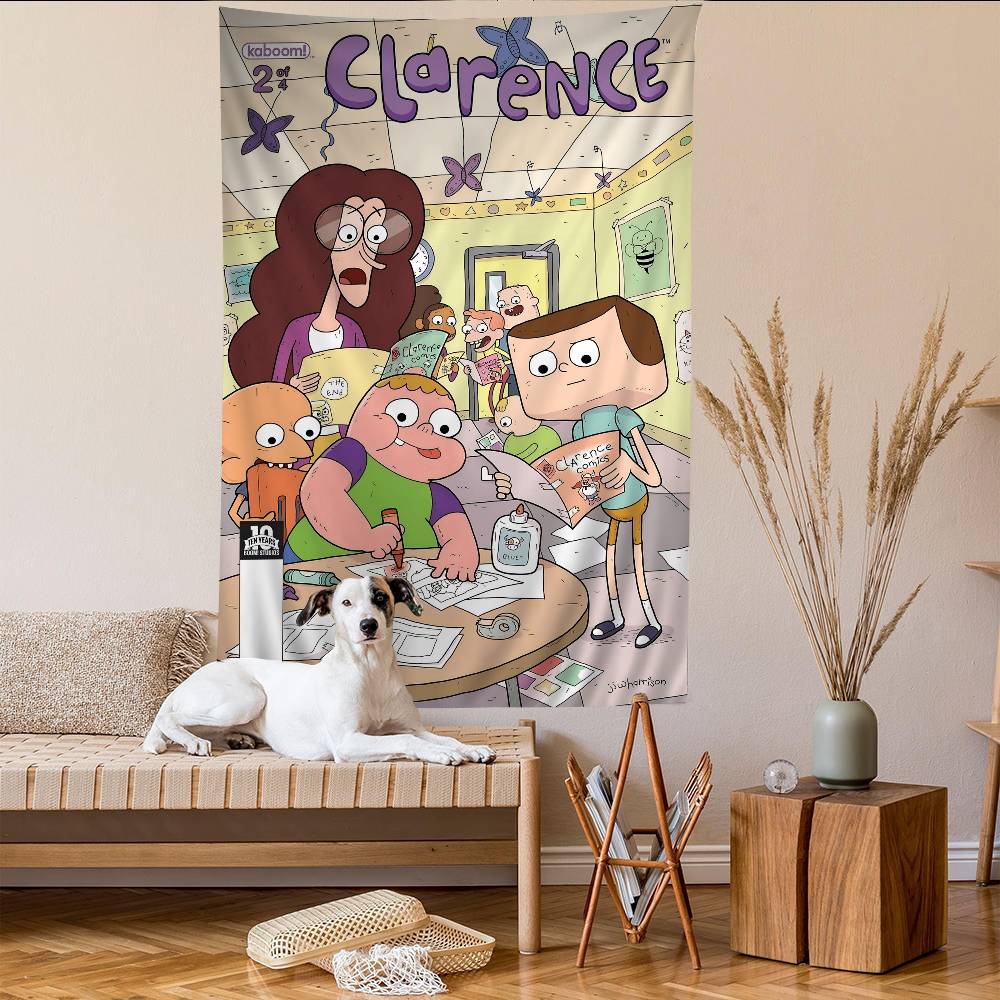 Cartoon CClarences Printed Large Wall Tapestry Hanging Tarot Hippie Wall Rugs Dorm Art Home Decor