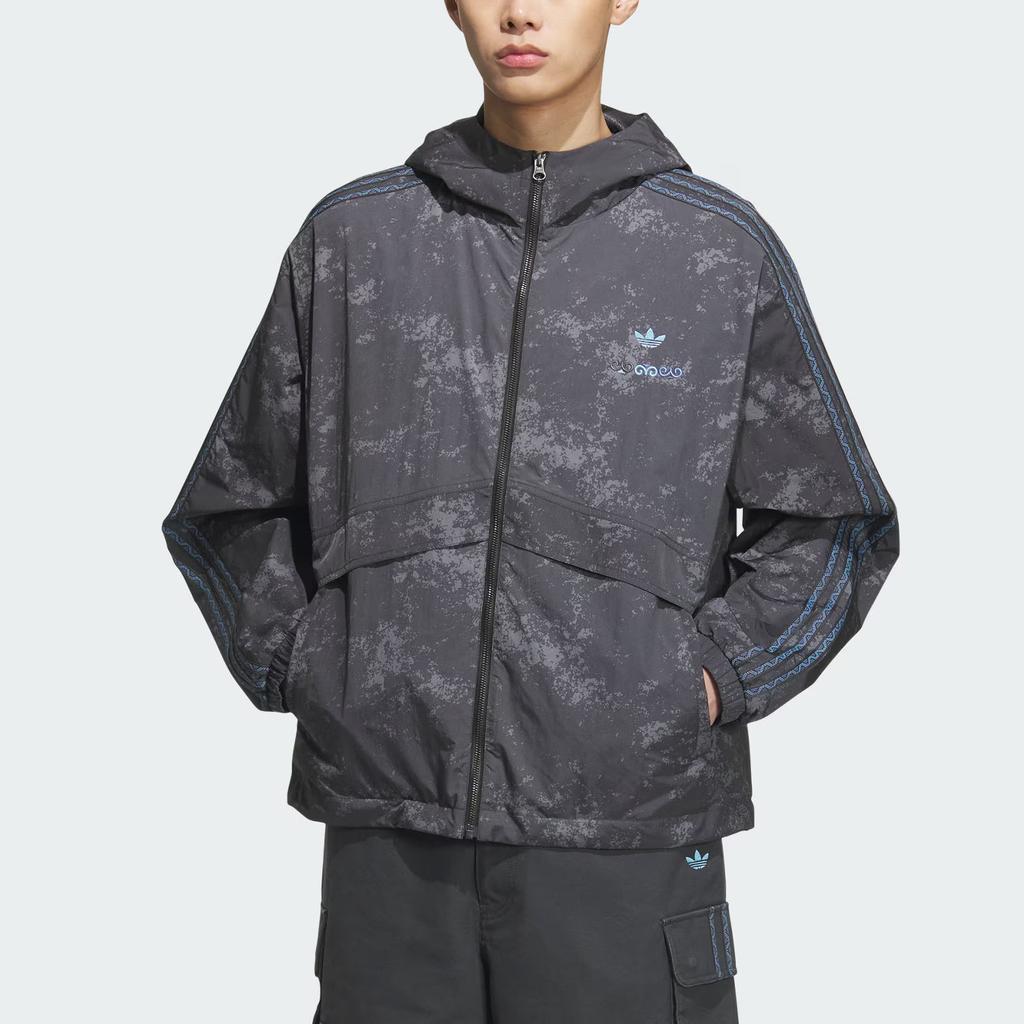 adidas Originals Windbreaker Tour Lockerer Schnitt Kapuzenjacke mit Reißverschluss Langarm Unisex Jacken KC1433