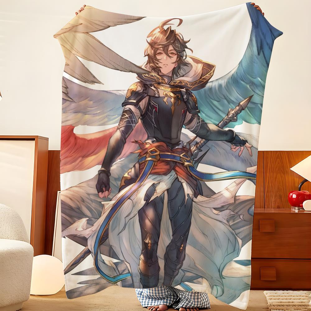 Game G-Granblue F-Fantasy Throw Flannel Throw Blanket, Lightweight Cozy, Durable Washable Cute Cool