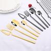 16Pcs Rainbow Color Dinnerware Flatware Cutlery Set Dinner Forks Knives Coffee Tea Spoons Stainless Steel Tableware Dinner Set